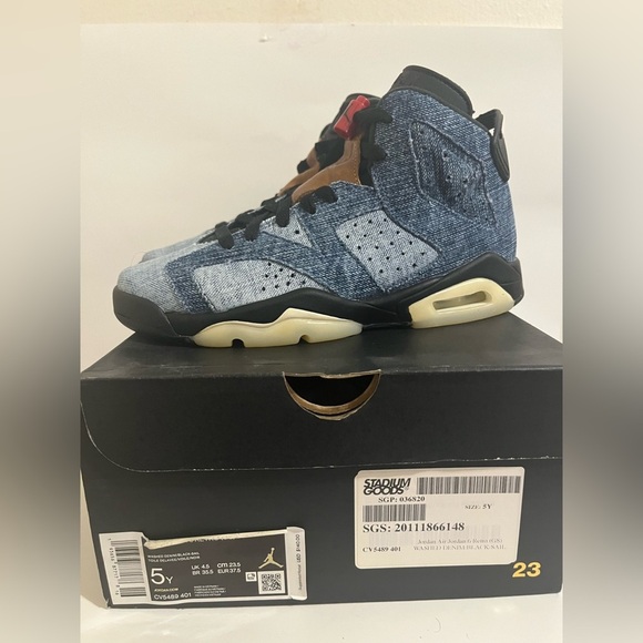 Jordan 6 Retro High Wash Denim Size 5Y - Picture 3 of 9